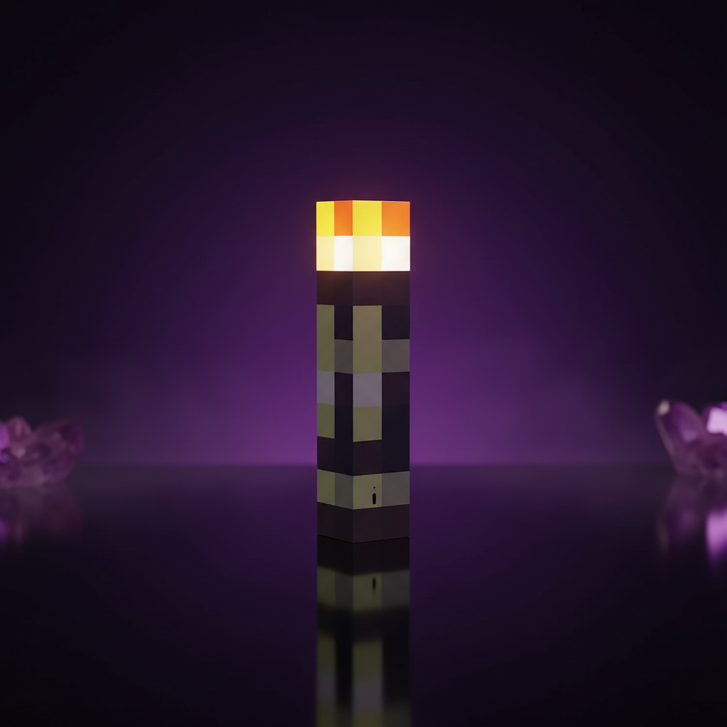 Pocket Era Overworld Lamp Torch glowing on a reflective floor