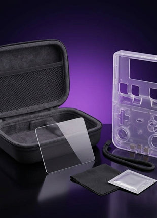 Pocket Era R36S Ultra protection kit: clear daily case, hard shell travel case and tempered glass screen protectors